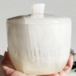 Polished Selenite Jar with lid LARGE