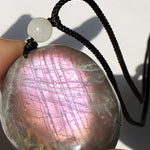 Flashy Large Purple Labradorite Necklace Polished - adjustable