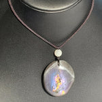 Flashy Large Purple Labradorite Necklace Polished - adjustable