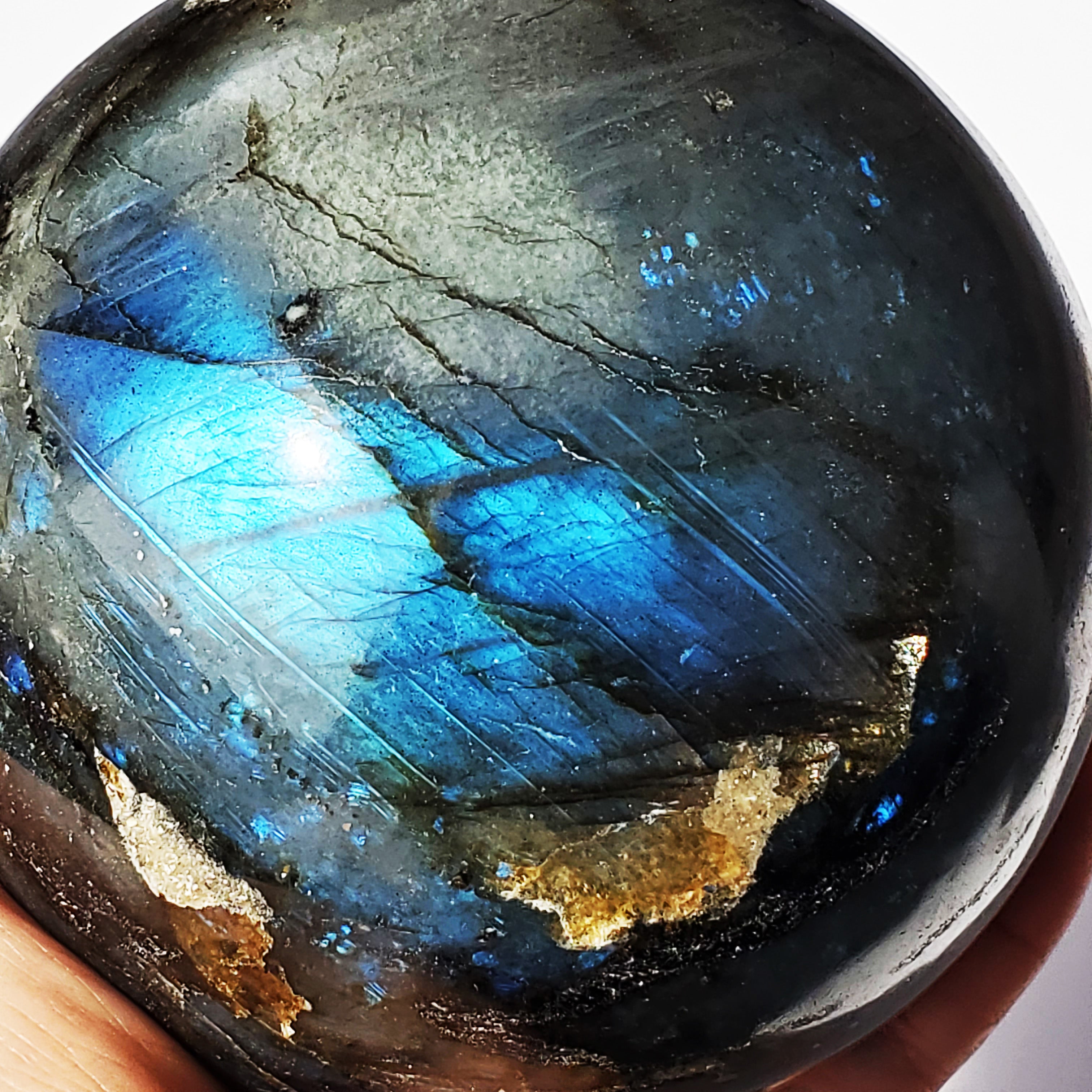 Labradorite Sphere - flashy - extra large 3 7/8"