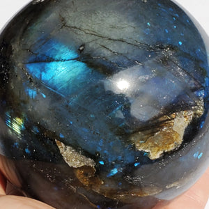 Labradorite Sphere - flashy - extra large 3 7/8"