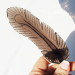 Smoky Obsidian carved feather