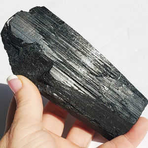 Black Tourmaline stone - log - Protection Stone