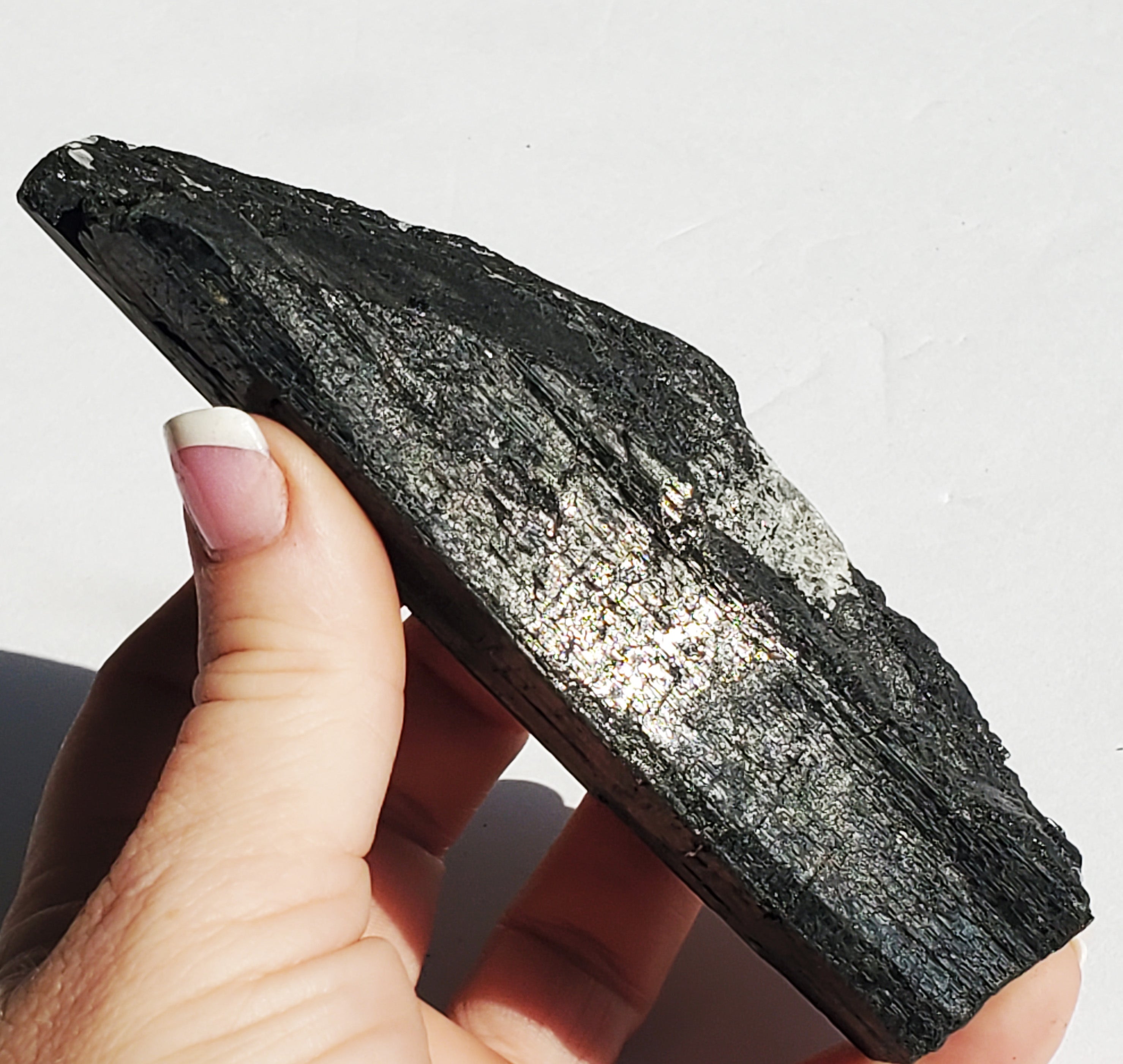 Black Tourmaline stone - log - Protection Stone