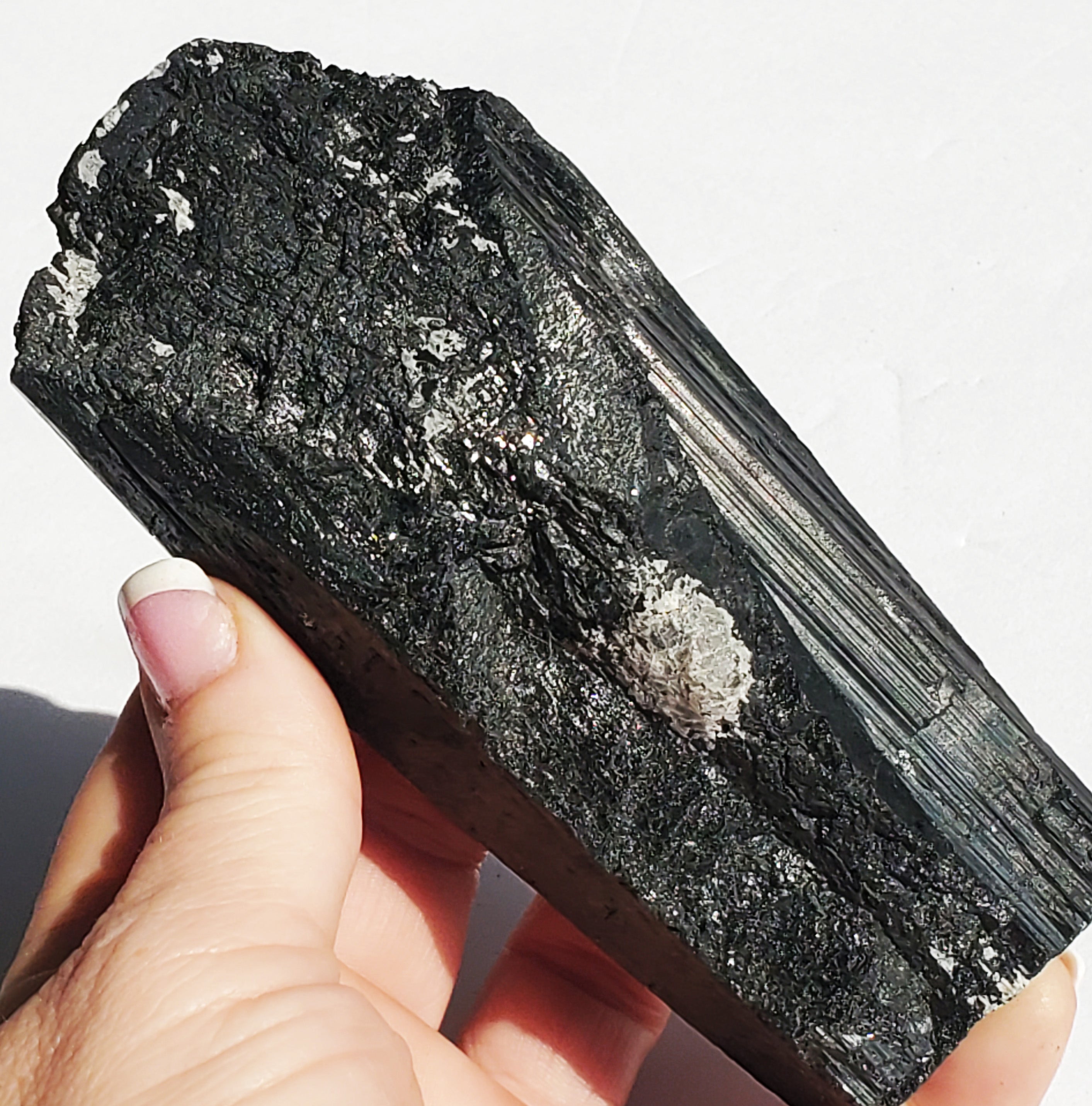 Black Tourmaline stone - log - Protection Stone