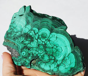 Malachite stone - slice 10.5 oz