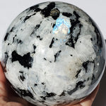 Rainbow Moonstone Sphere peach flashes 3 3/4" or 95 mm