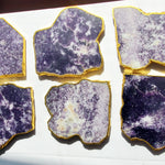 Stone Drink Coasters set of 6 Lepidolite