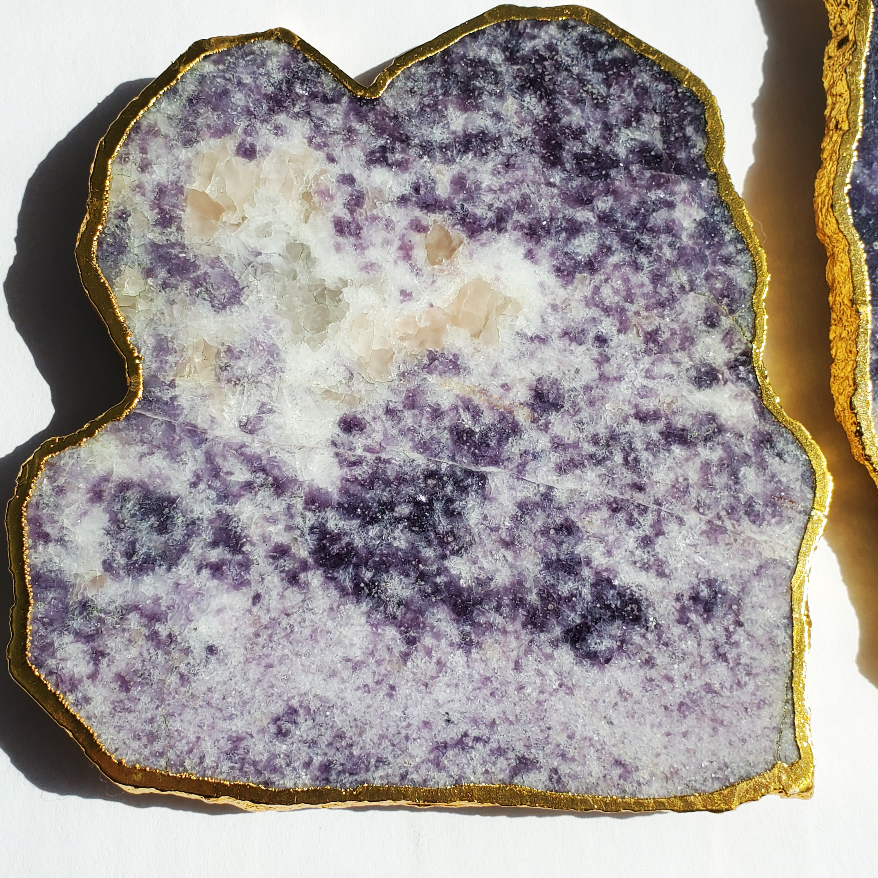 Stone Drink Coasters set of 6 Lepidolite