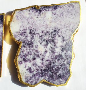 Stone Drink Coasters set of 6 Lepidolite