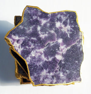 Stone Drink Coasters set of 6 Lepidolite