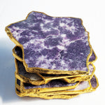 Stone Drink Coasters set of 6 Lepidolite