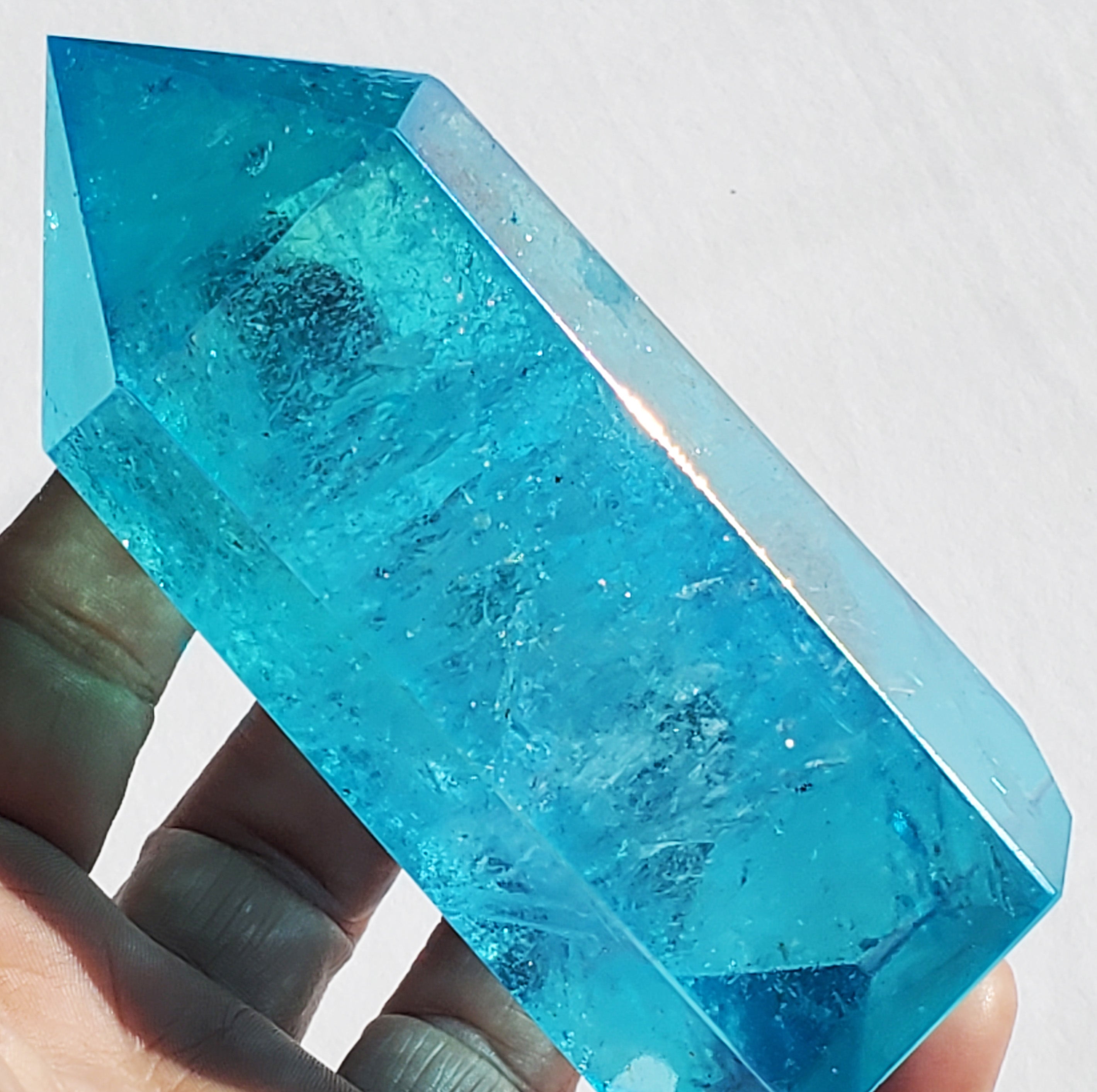 Aqua Aura Quartz Crystal Tower