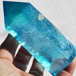 Aqua Aura Quartz Crystal Tower