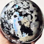 Large Moonstone Sphere with rainbow inclusions