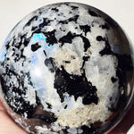 Large Moonstone Sphere with rainbow inclusions