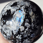 Large Moonstone Sphere with rainbow inclusions