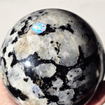 Large Moonstone Sphere with rainbow inclusions