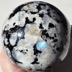 Large Moonstone Sphere with rainbow inclusions