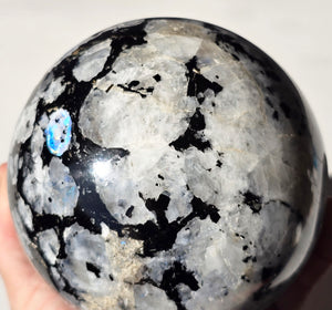 Large Moonstone Sphere with rainbow inclusions