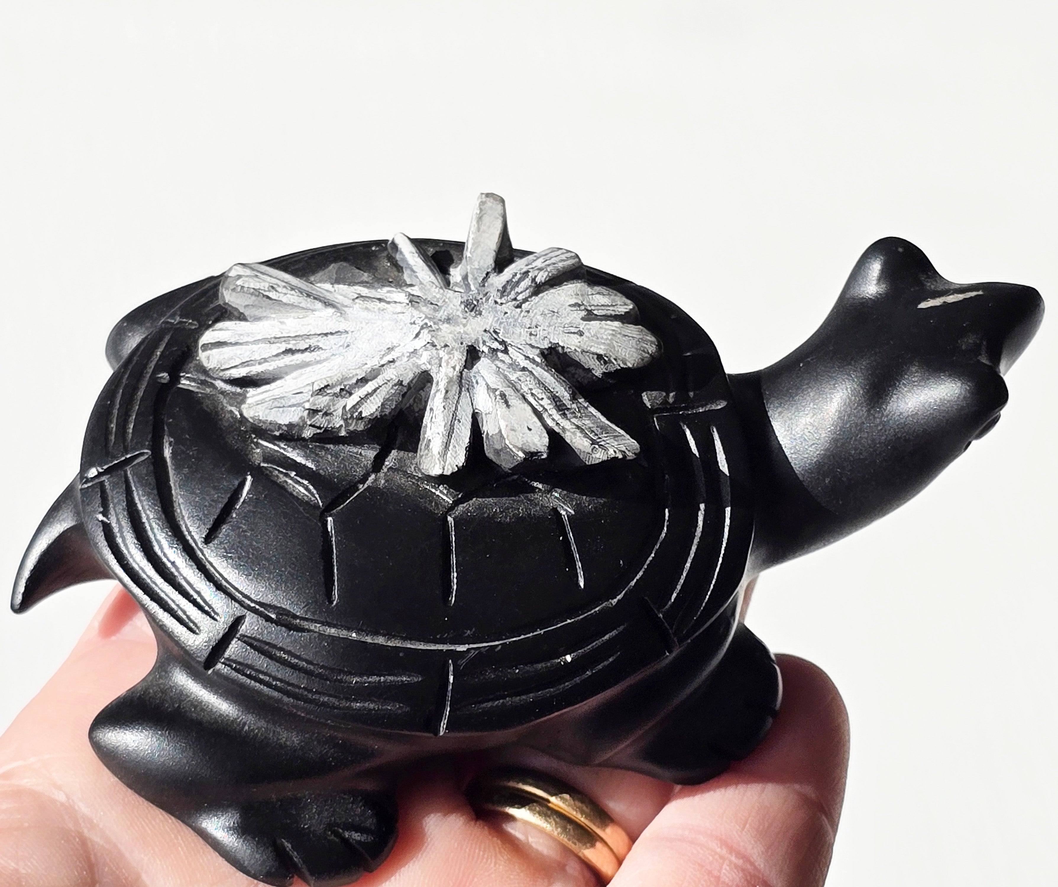 Chrysanthemum Flower Stone Turtle Statue