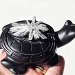 Chrysanthemum Flower Stone Turtle Statue