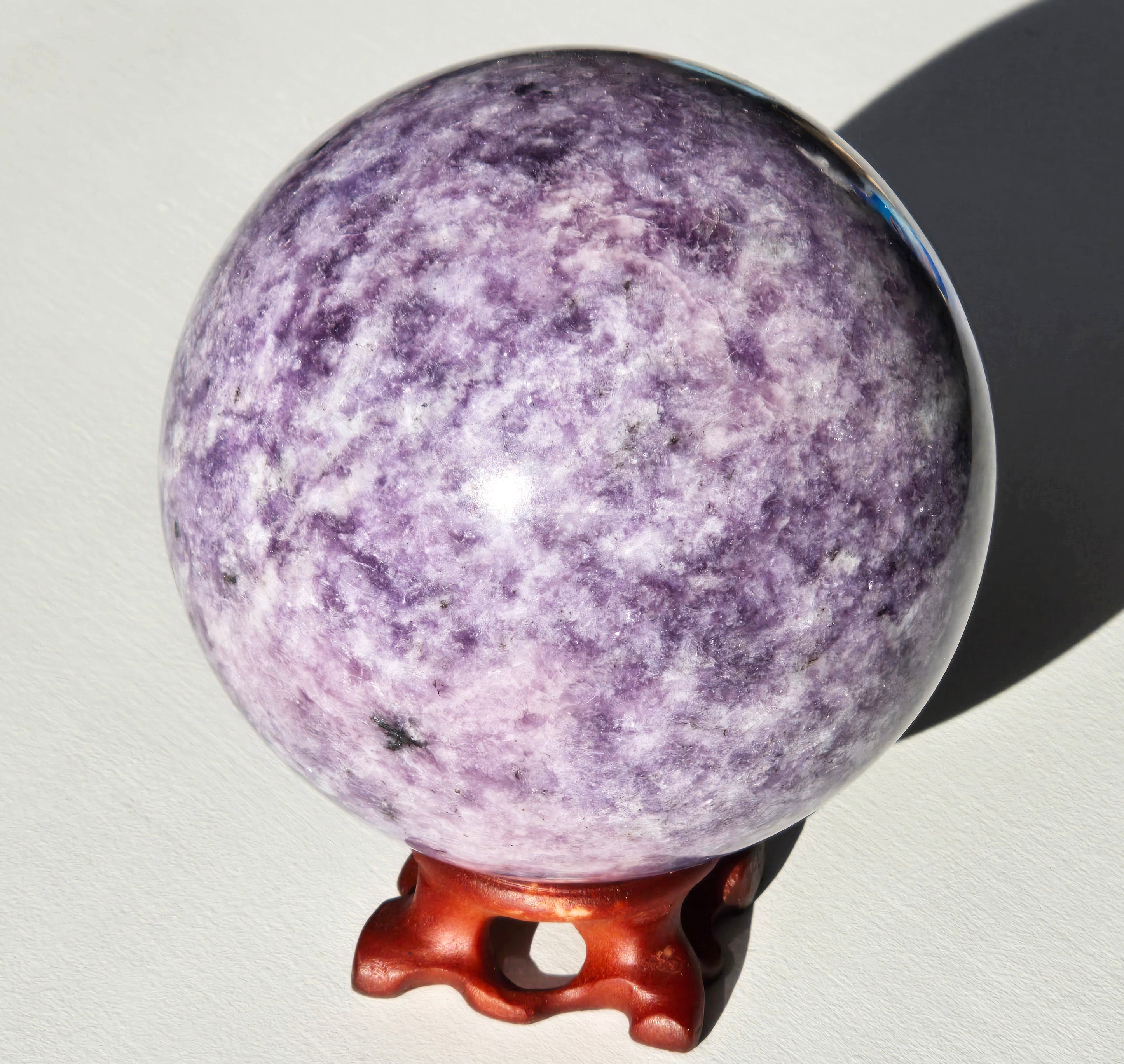 Large Purple Lepidolite Sphere 4 1/2"