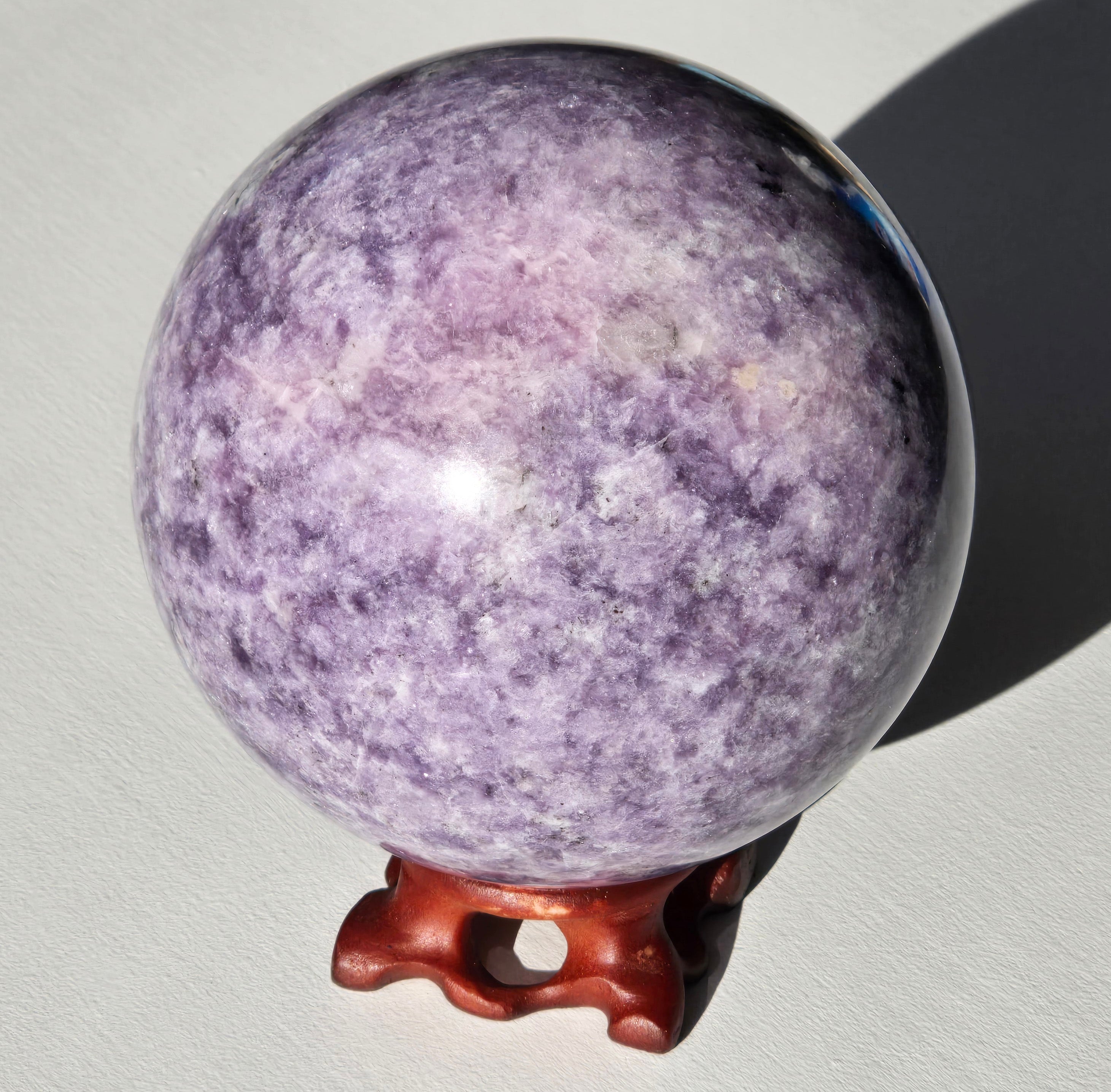 Large Purple Lepidolite Sphere 4 1/2"