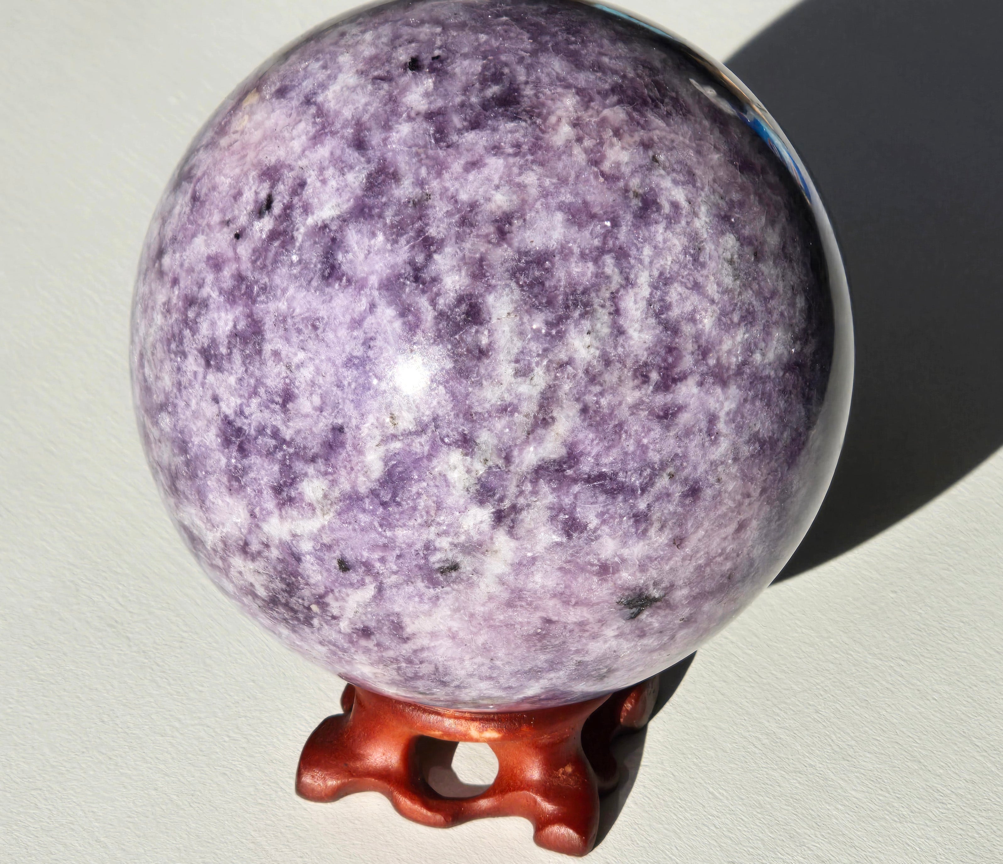 Large Purple Lepidolite Sphere 4 1/2"