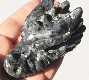 Larvikite Crystal Dragon Head, Dragon Skull