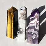 Moonstone Tower, Amethyst Tower, Tiger's Eye Tower Set of 3