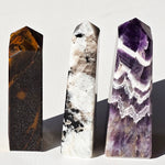 Moonstone Tower, Amethyst Tower, Tiger's Eye Tower Set of 3