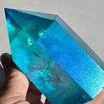 Aqua Aura Quartz Crystal Tower