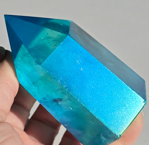 Aqua Aura Quartz Crystal Tower