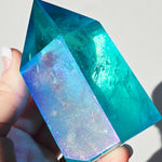 Aqua Aura Quartz Crystal Tower