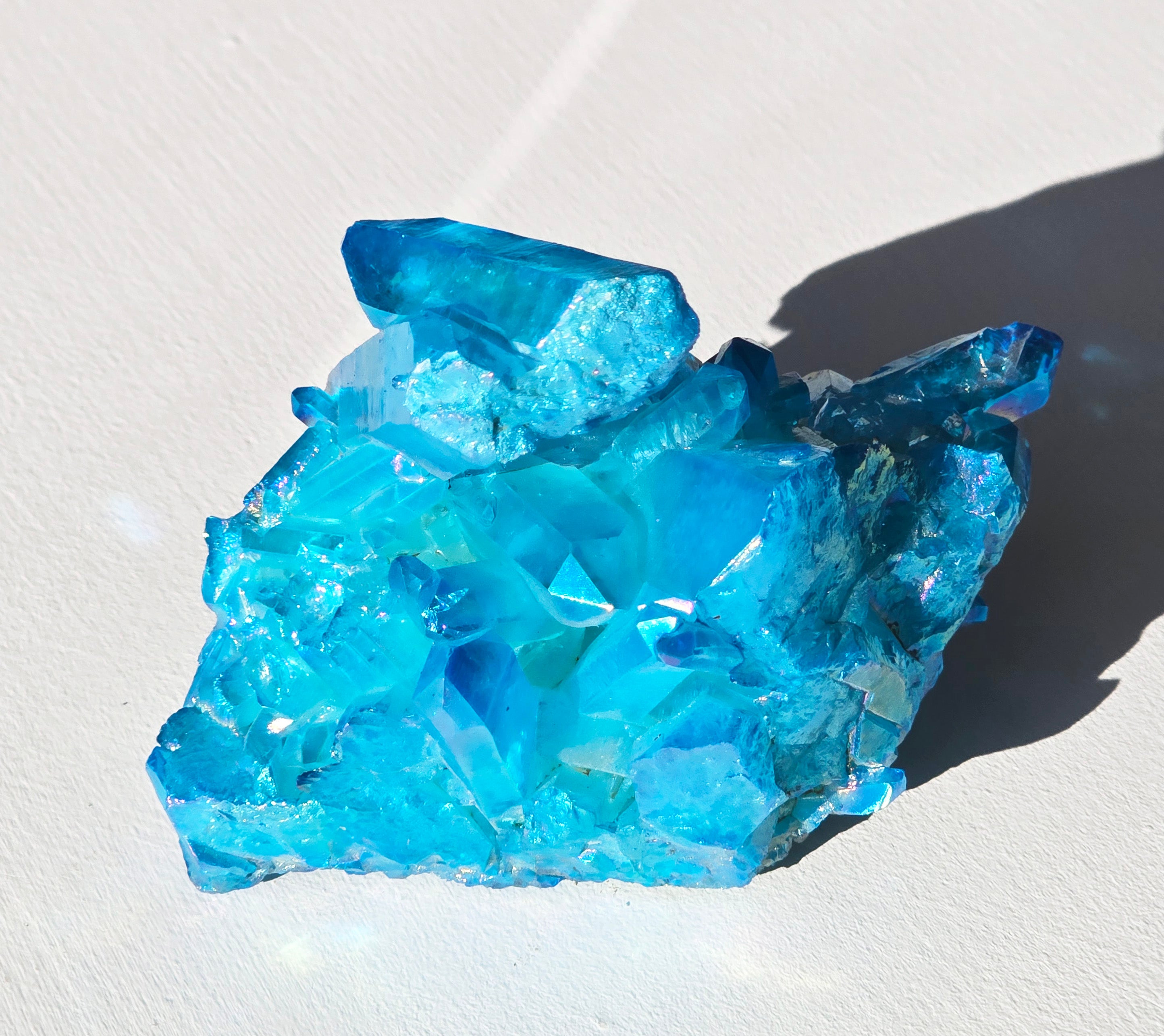 Aqua Aura Quartz Crystal Cluster