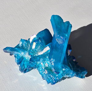 Aqua Aura Quartz Crystal Cluster