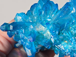 Aqua Aura Quartz Crystal Cluster