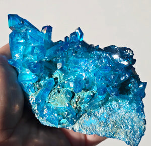 Aqua Aura Quartz Crystal Cluster