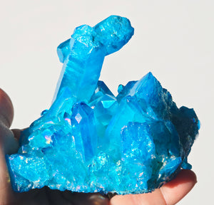 Aqua Aura Quartz Crystal Cluster