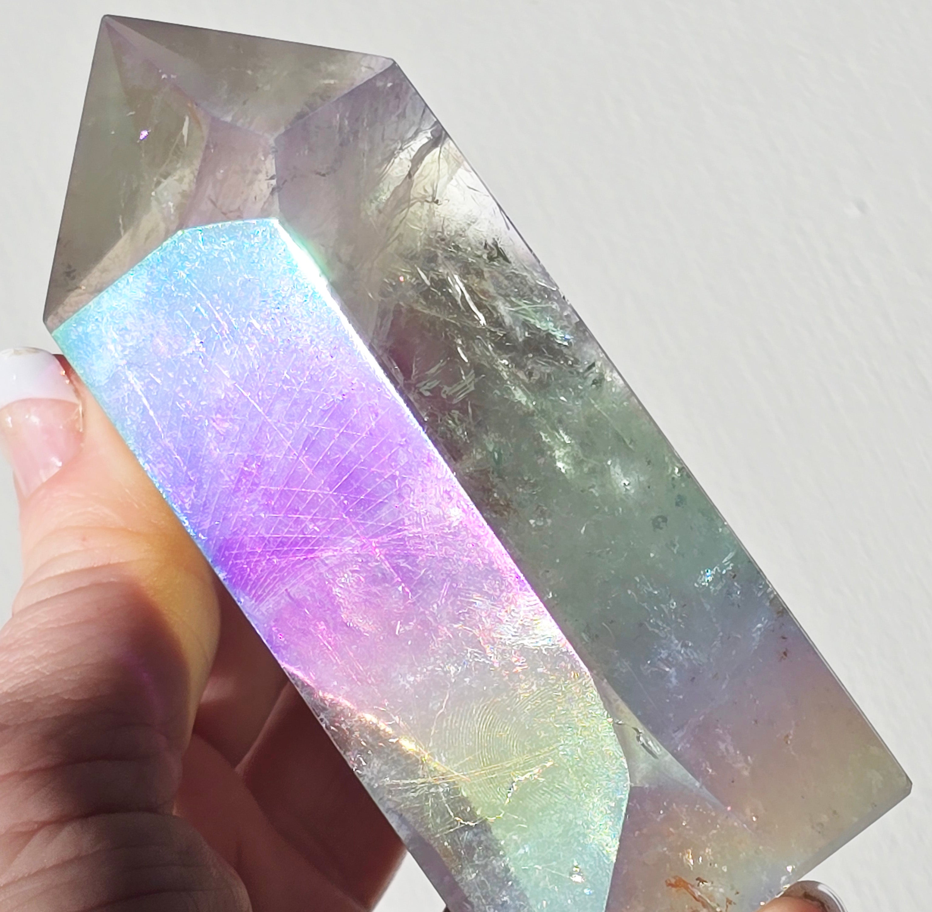 Angel Aura Opal Quartz Crystal Tower