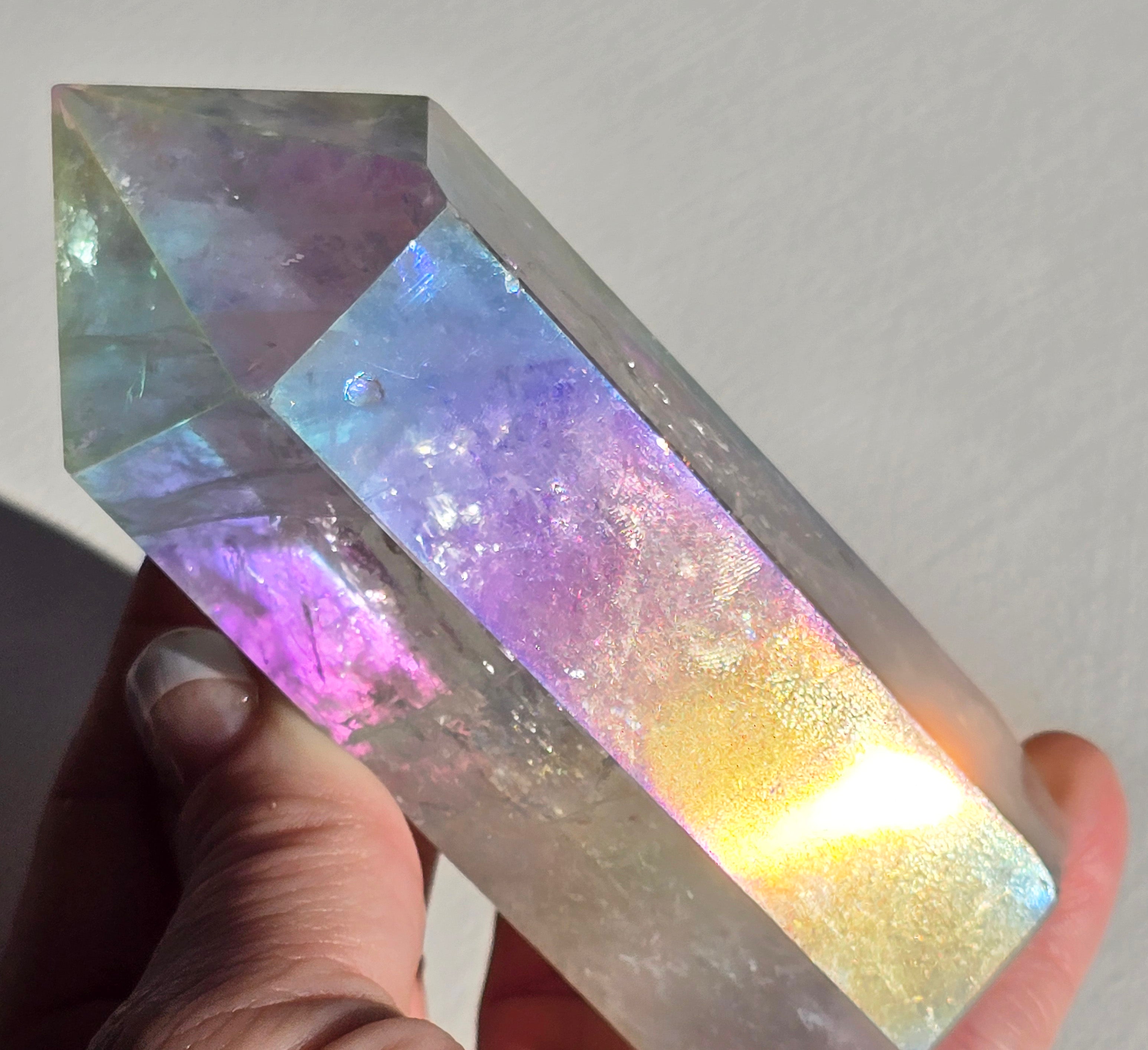 Angel Aura Opal Quartz Crystal Tower