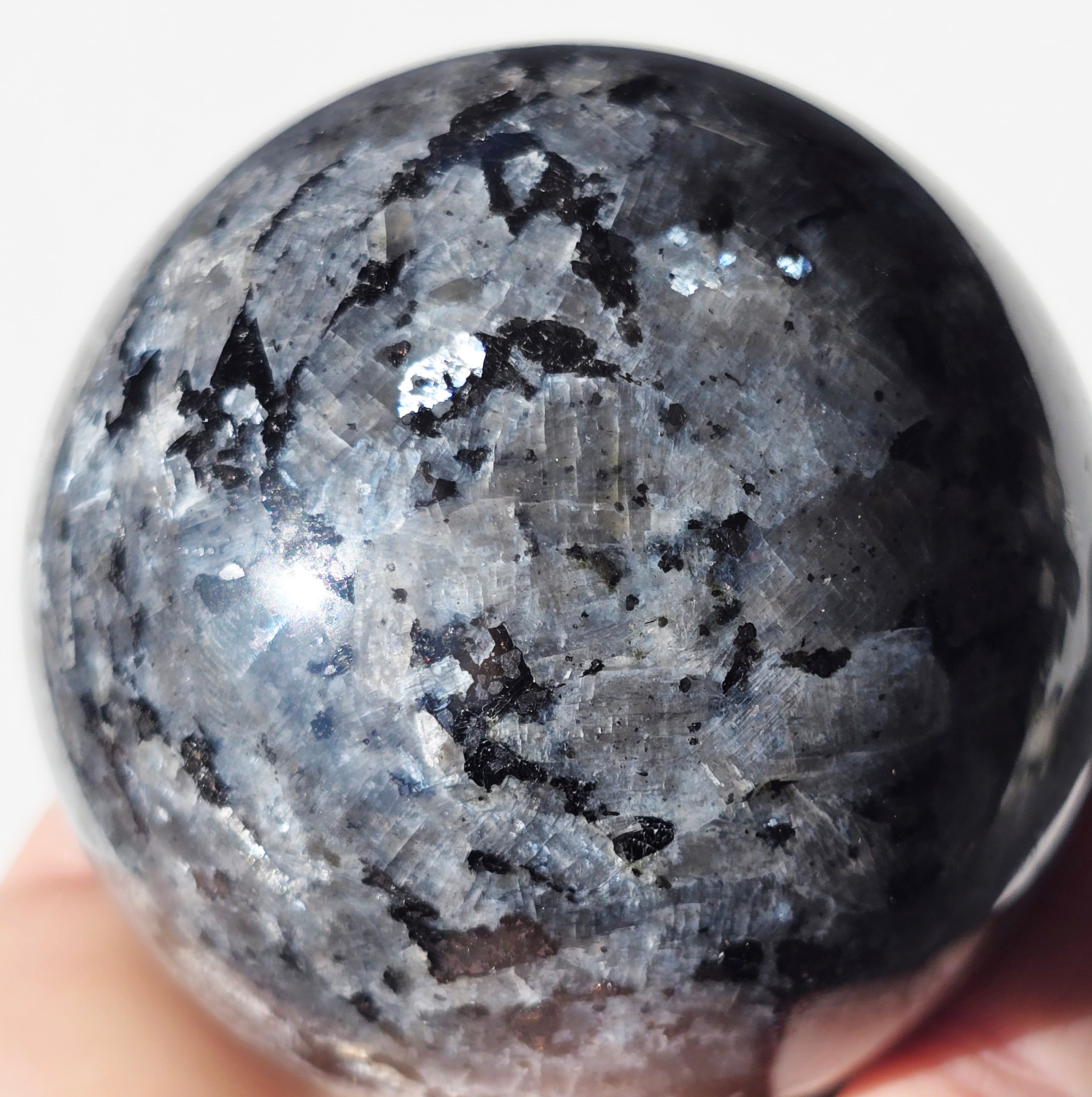 Flashy Larvikite Sphere 63 mm