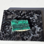 Arfvedsonite plate with a malachite slice