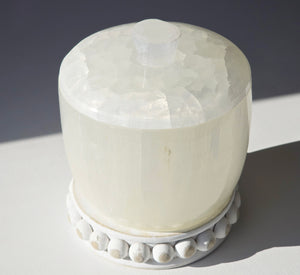 Polished Selenite Jar with lid LARGE