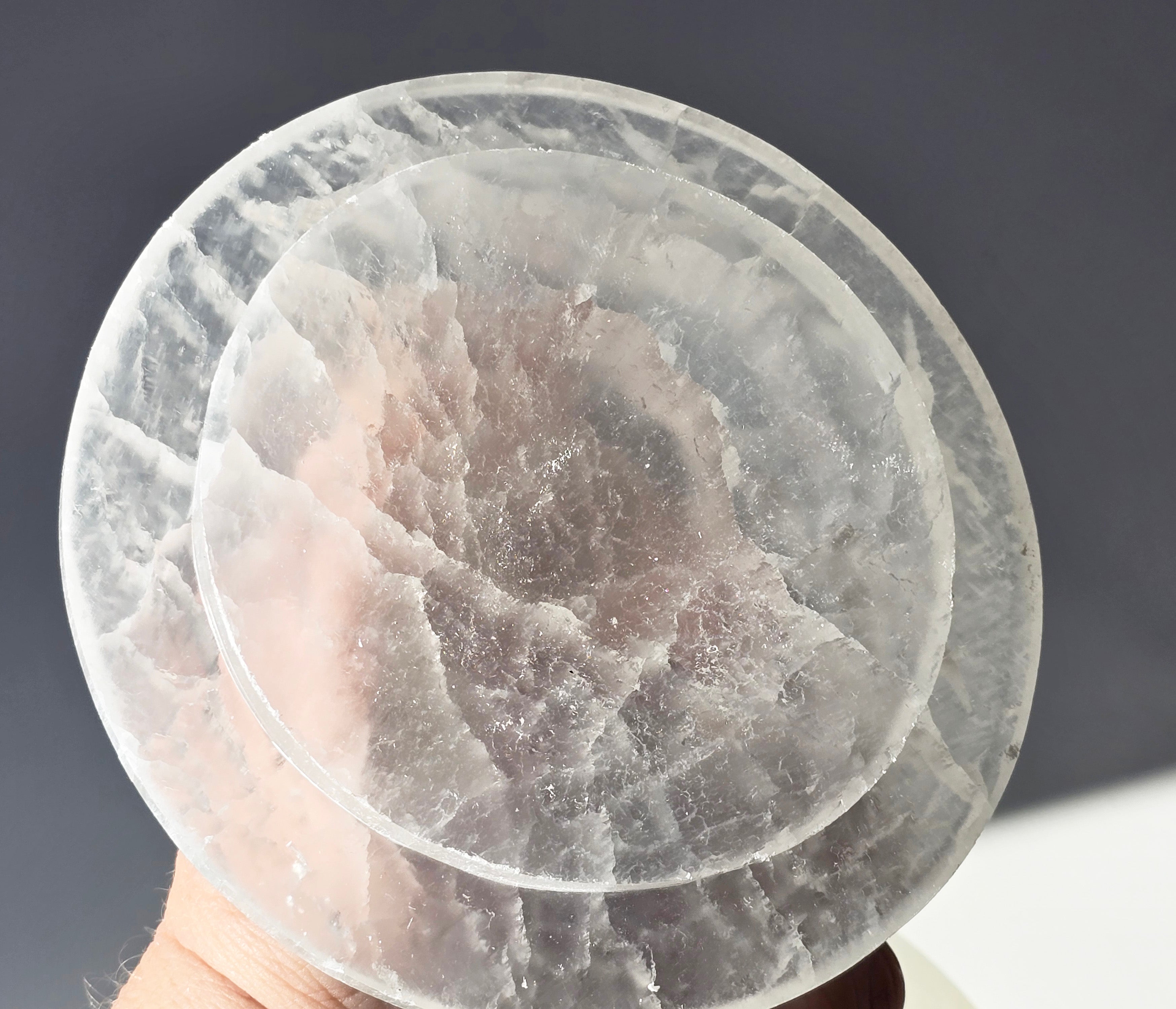 Polished Selenite Jar with lid LARGE