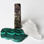 Crystal Gift Set, Crystal Dragon Skull, Malachite Stone, Dragon Blood Stone