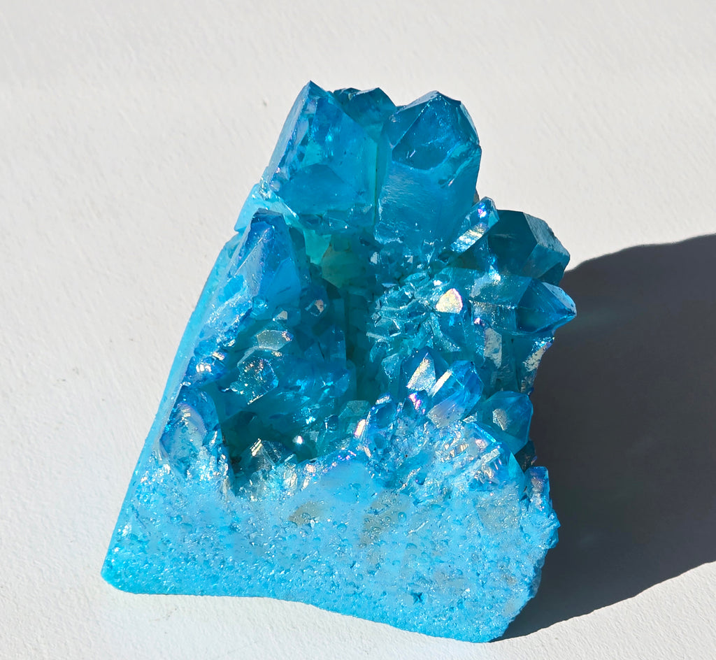 Aqua Aura Quartz Crystal Cluster