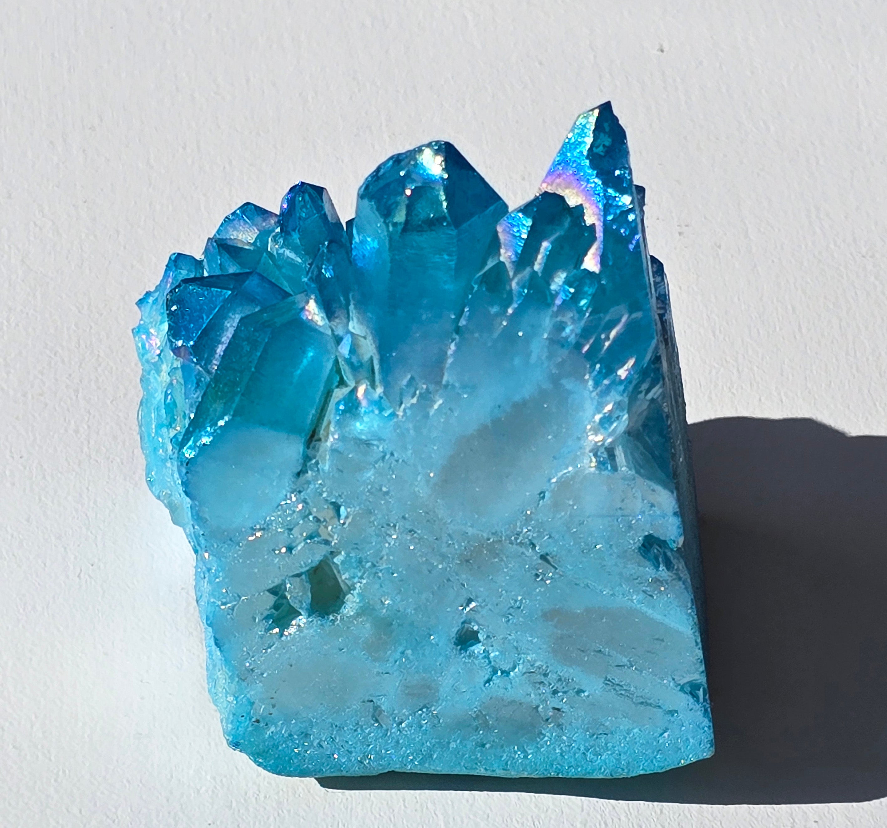 Aqua Aura Quartz Crystal Cluster