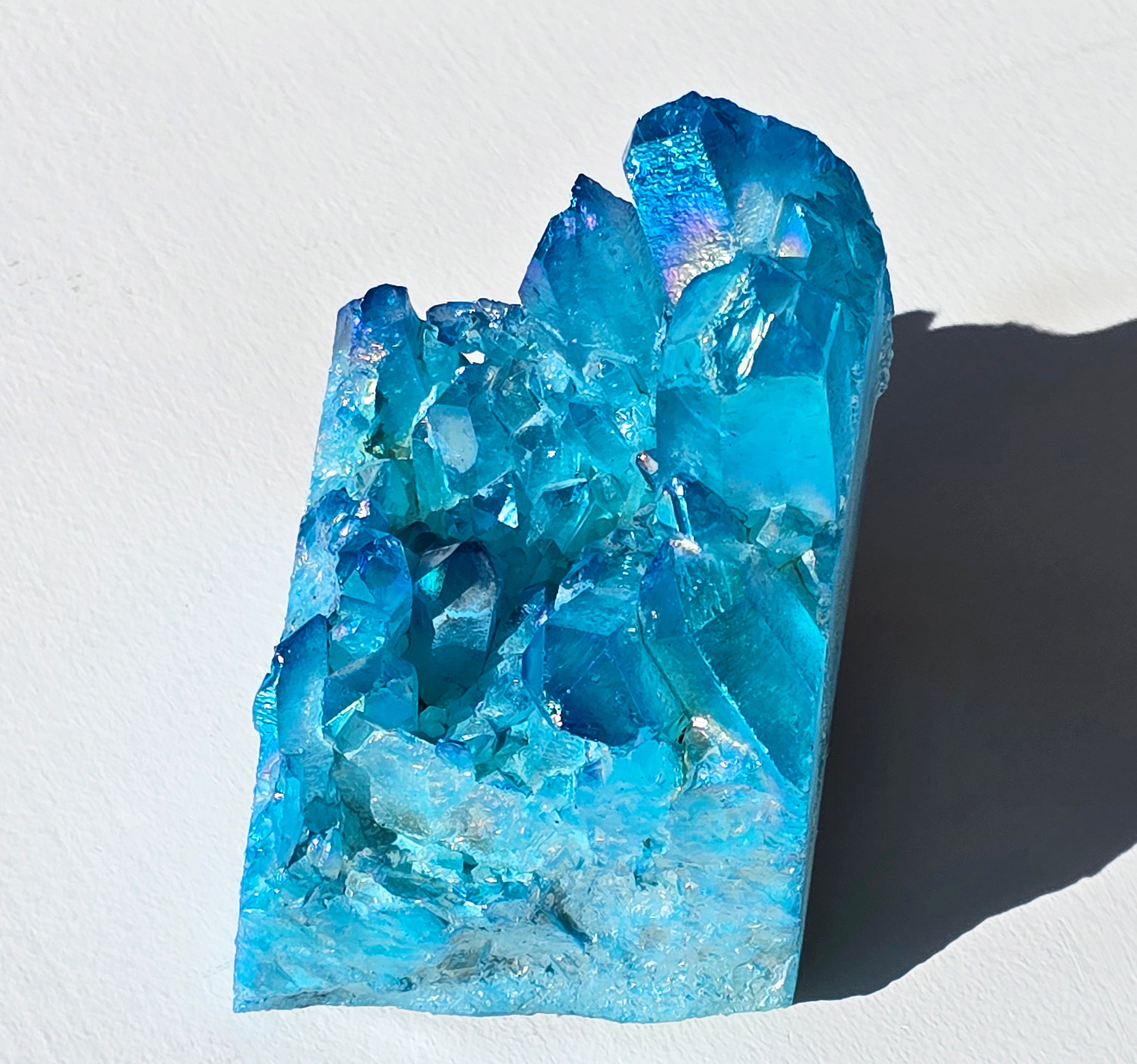 Aqua Aura Quartz Crystal Cluster